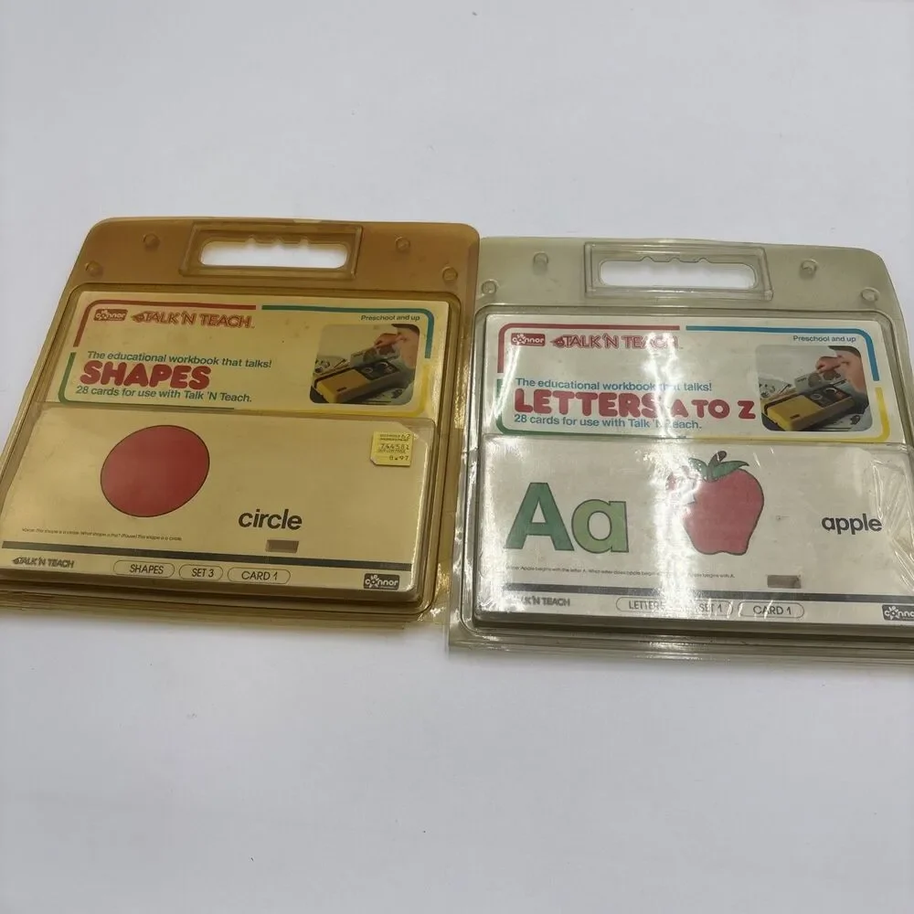 Vintage 1980s Connor Talk 'N Teach Card Pack – NEW Lot Shapes And letters